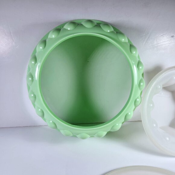Tupperware Jelly Mold Jelly Ring Green 3 Piece 9.5 Inch Round 1202 Vintage - Picture 7 of 11